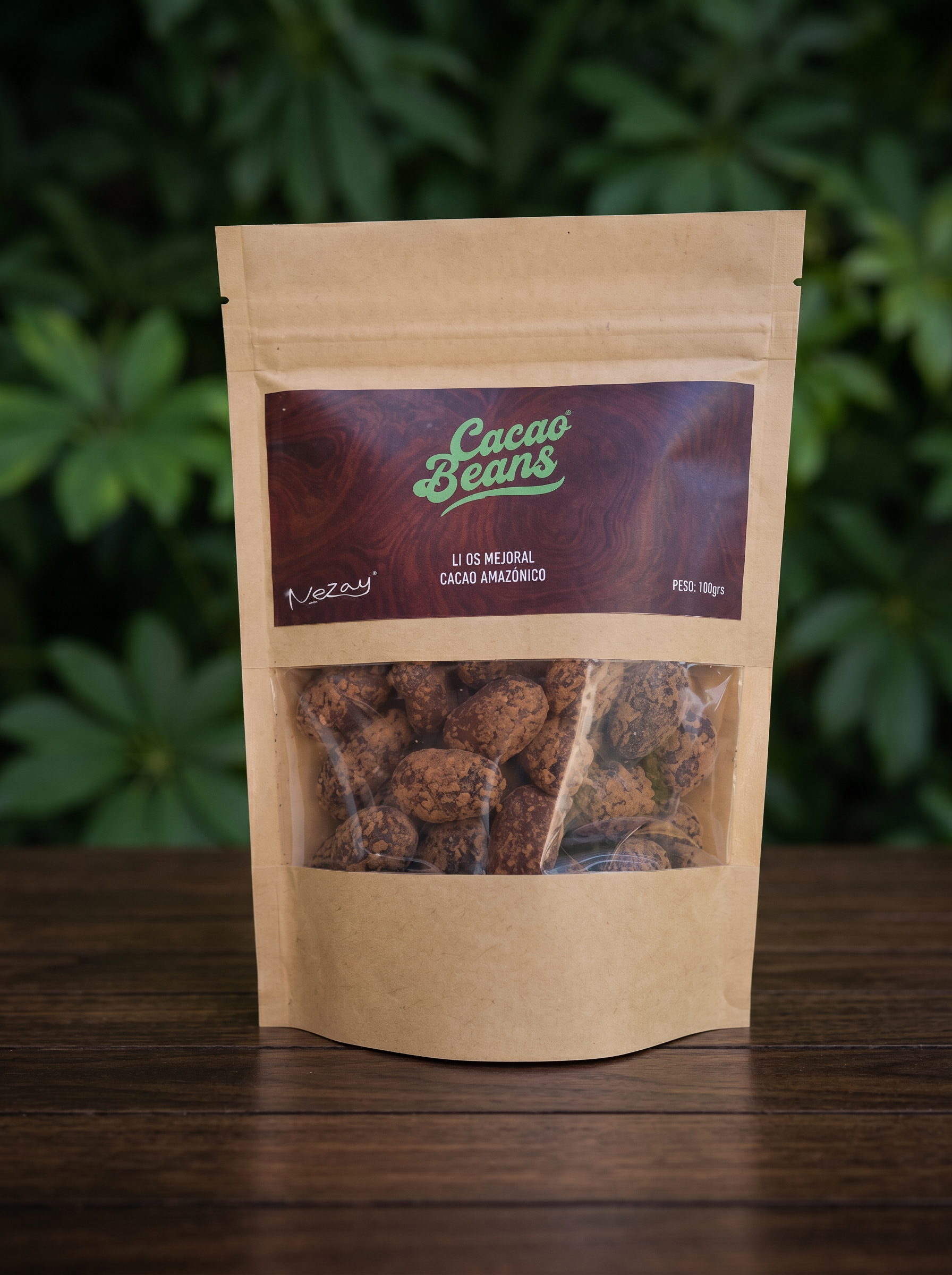 Snack de cacao caramelizado